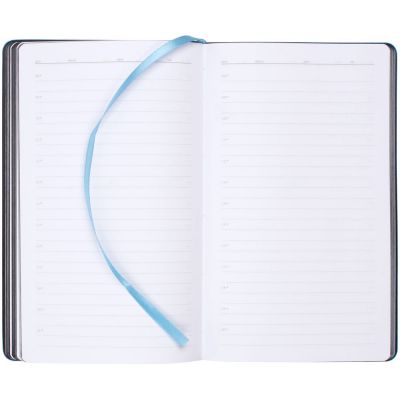 Ежедневник Trait, недатированный, черный с голубым-5