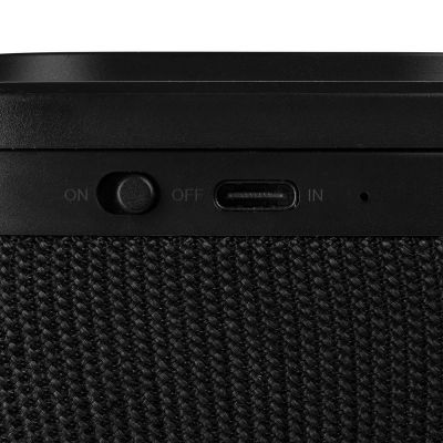 Колонка с беспроводной зарядкой Esca и подсветкой логотипа, черная-12