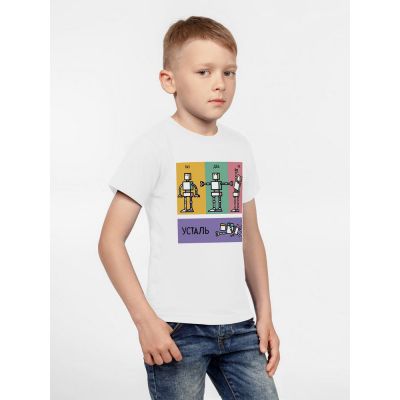 Футболка детская «Робот йог», белая-1