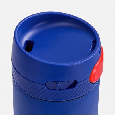 Термостакан X1 с цветной кнопкой, синий с красным-2