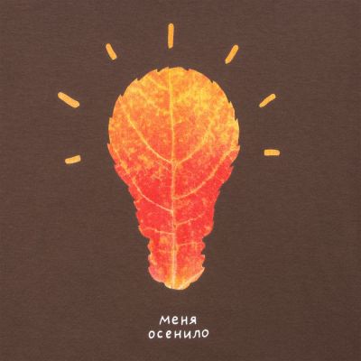 Футболка «Осенило», шоколадно-коричневая-2