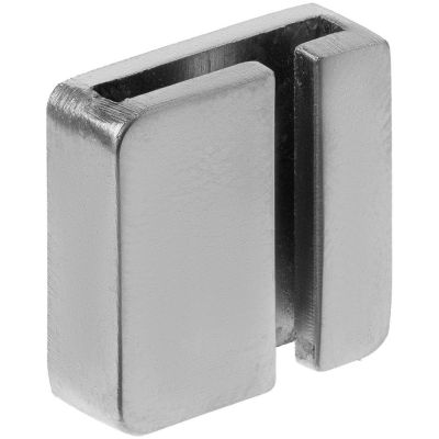 Квадратный шильдик на резинку Epoxi, матовый серебристый-1