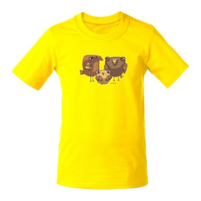 Футболка детская «Семейство сов», желтая-0