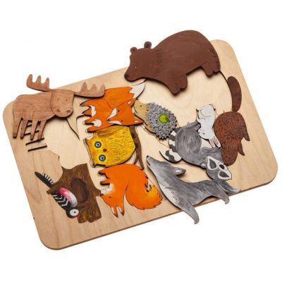 Пазл-раскраска Wood Games, лесные жители-3