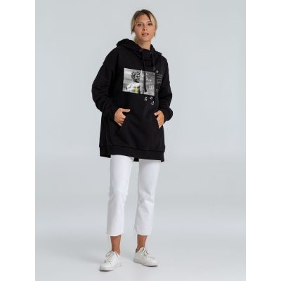 Худи оверсайз Looks Like a God, черное-3