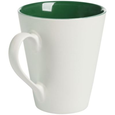 Кружка New Bell матовая, белая с зеленым-1