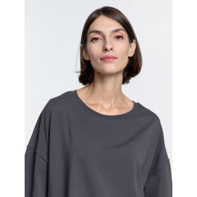 Футболка унисекс оверсайз Crosstown, темно-серая-6