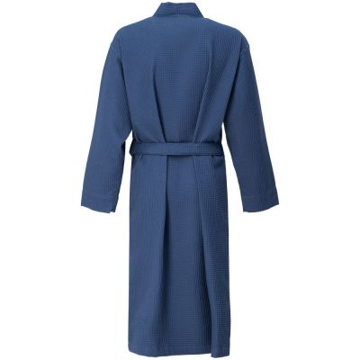 Халат вафельный Kimono, темно-синий-1