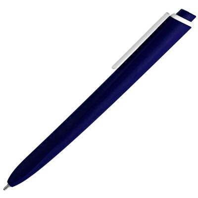 Ручка шариковая Pigra P02 Mat, темно-синяя с белым-2