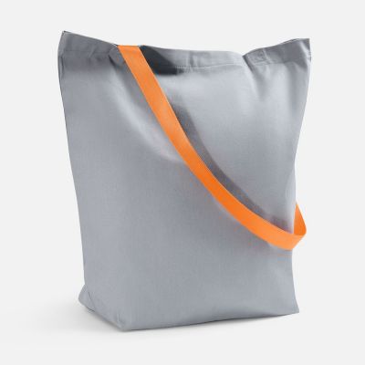 Шопер B5, серый с оранжевыми ручками-0
