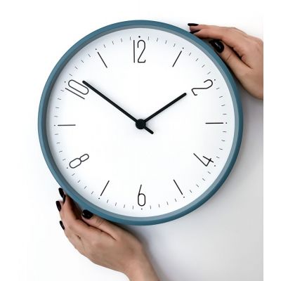 Часы настенные Floyd, голубые с белым-3