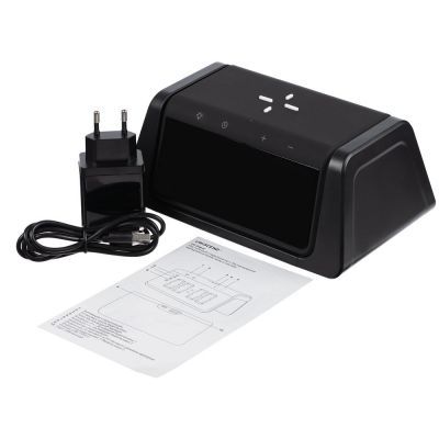 Настольный стерилизатор с беспроводной зарядкой и часами UV Depot, черный-7