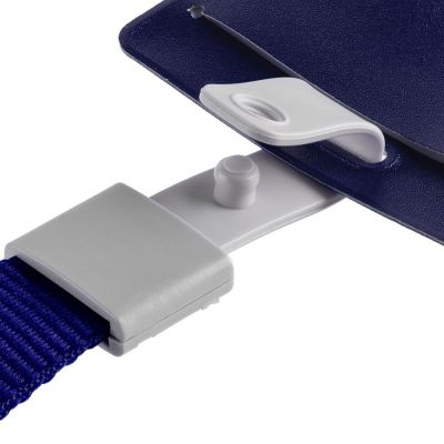 Карман для пропуска с лентой Staff, синий-4