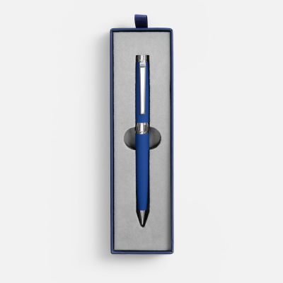 Ручка шариковая Broad Ring Soft Touch в футляре, синяя-1