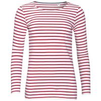 Футболка женская MARINE WOMEN, белая с красным