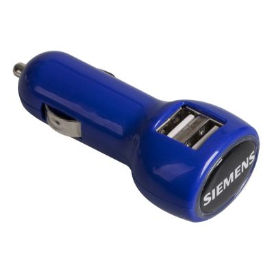 Автомобильное зарядное устройство с подсветкой Logocharger, синее-1