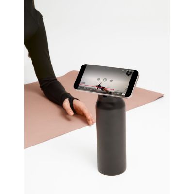 Термобутылка Magnus с магнитным держателем для телефона, черная-9