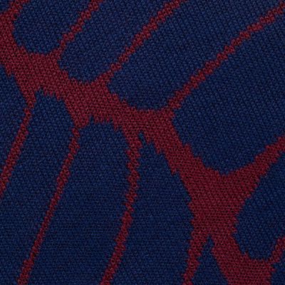 Плед In Leaf, синий с бордовым-4