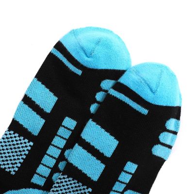 Термоноски высокие Monterno Sport, черные с голубым-3