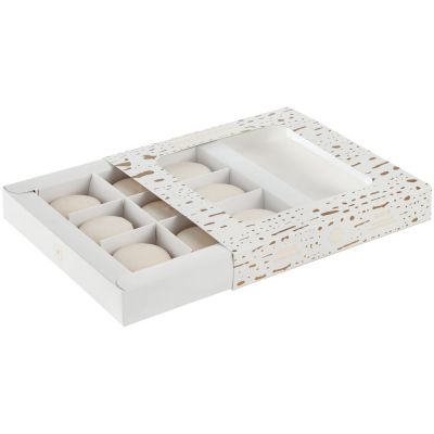 Набор из 9 пирожных макарон, в коробке с окошком-1