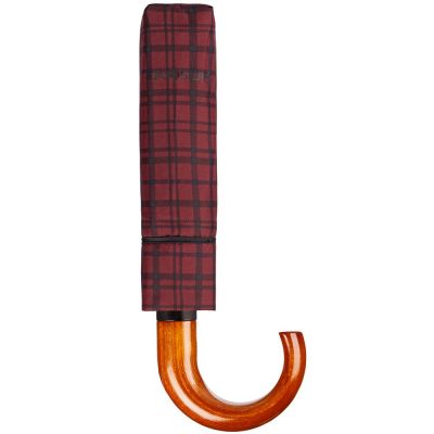 Складной зонт Wood Classic S, красный в клетку-2