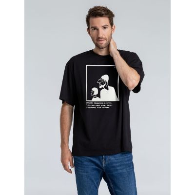 Футболка оверсайз «Леон», черная-0