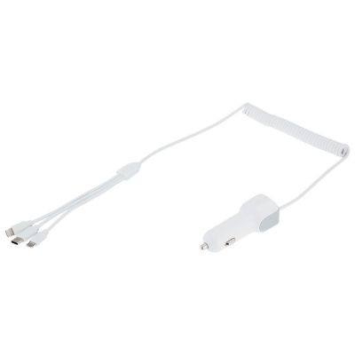 Автомобильное зарядное устройство High Ride, белое-1