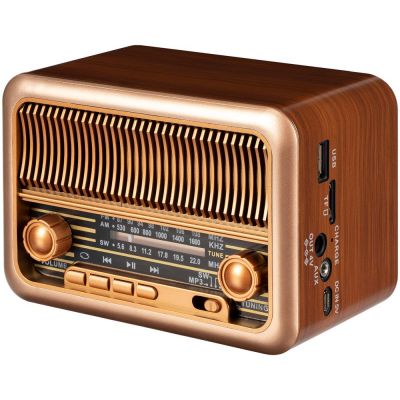 Bluetooth-колонка с радио Beatnik, коричневая-2