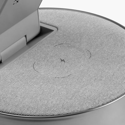 Bluetooth-колонка с беспроводной зарядкой и часами netEnergy, серая-8