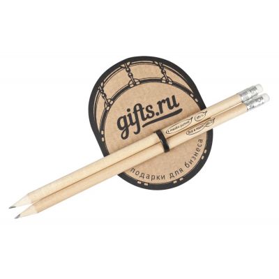 Карандаш простой Hand Friend с ластиком, неокрашенный-3