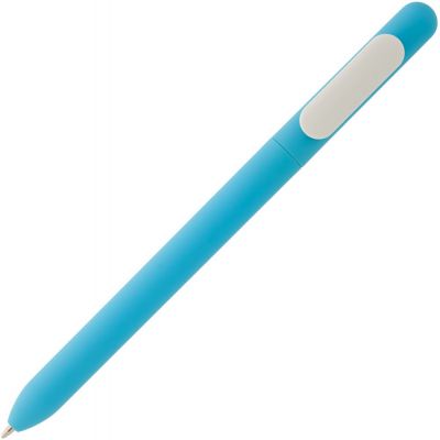 Ручка шариковая Swiper Soft Touch, голубая с белым-1