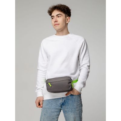 Поясная сумка Sensa, серая с салатовым-6