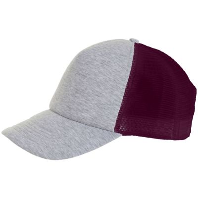 Бейсболка DODGE, серый меланж с бордовым-0