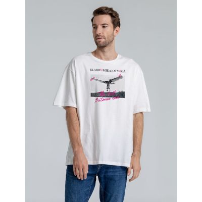 Футболка оверсайз «Слабоумие и отвага», молочно-белая-0