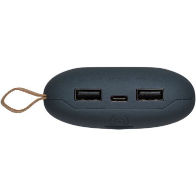Аккумулятор с беспроводной зарядкой Pebble Wireless 9000 мАч, серо-синий-4