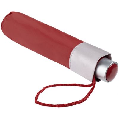 Зонт складной Silverlake, бордовый с серебристым-4