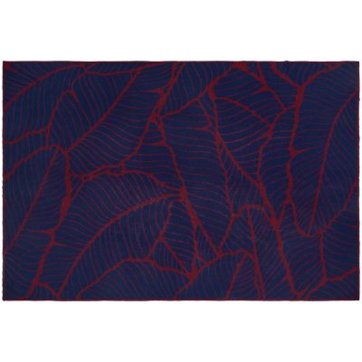 Плед In Leaf, синий с бордовым-2