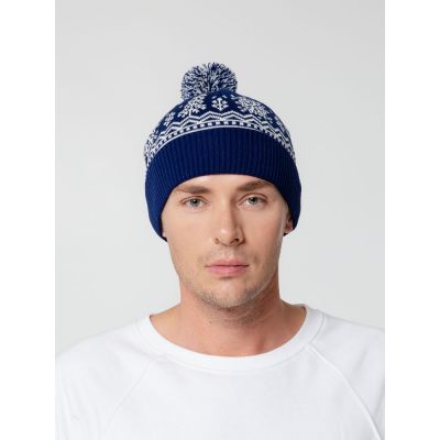 Шапка Elnik, синяя с молочно-белым-3