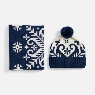 Шапка Wintertude, синяя с белым-2