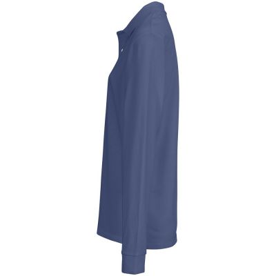 Рубашка поло унисекс с длинным рукавом Pacific LSL, синяя (джинс)-2