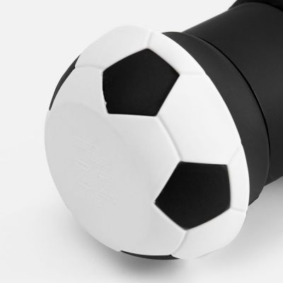 Складная бутылка для воды Football Flex, белая с черным-4