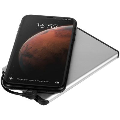 Металлический аккумулятор Double Reel 5000 мАч, серебристый-5