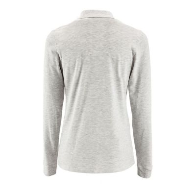 Рубашка поло женская с длинным рукавом Perfect LSL Women, светло-серый меланж-1