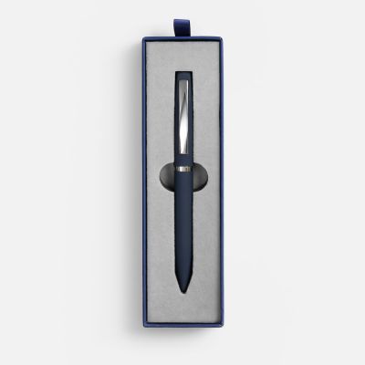 Ручка шариковая Bolt Soft Touch в футляре, синяя-1