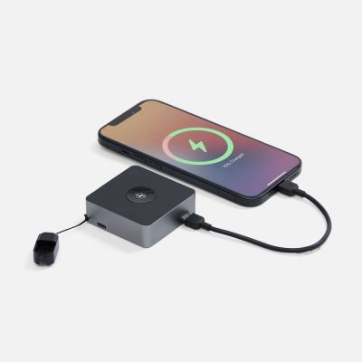 Внешний аккумулятор с беспроводной зарядкой Aura Power 5000 мАч, серый-4