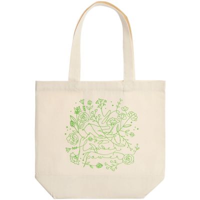Холщовая сумка Flower Power, неокрашеная-2