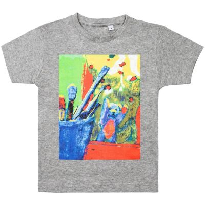 Футболка детская Artist Bear, серый меланж-0