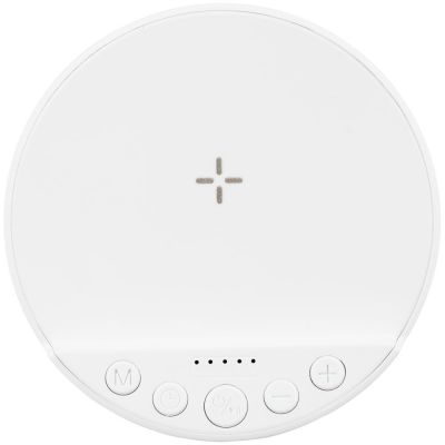 Bluetooth-колонка с беспроводной зарядкой relaxTime, белая-3