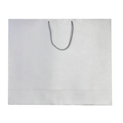 Пакет бумажный «Блеск», большой, серебристый-1