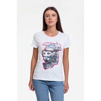 Футболка женская «Смотри вглубь», белая-0